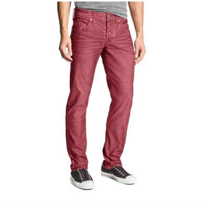 True Religion Men's Geno Slim Corduroy Straight Leg Jean - Red Size 36